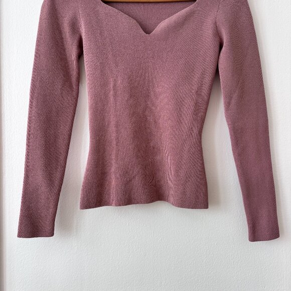 Reiss Emine Ribbed Sweetheart Jumper - Picture 7 of 9